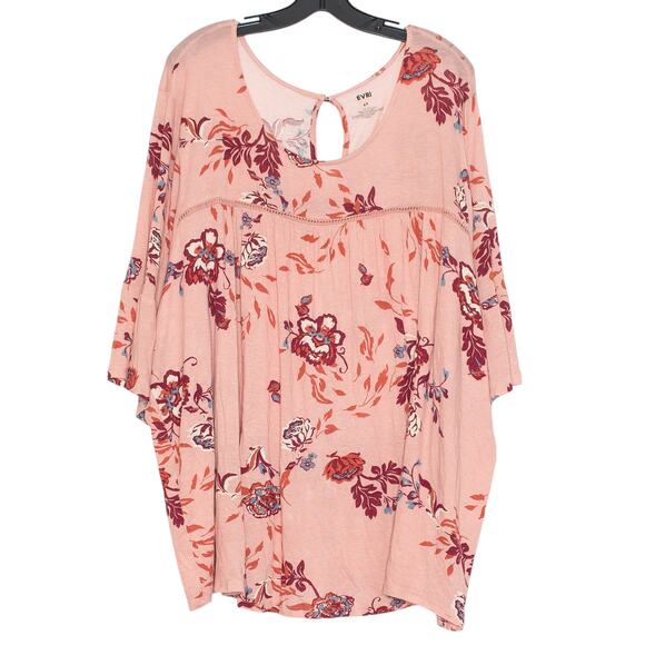 EVRI Womens Top Boho Cottagecore Coastal Grandma Soft Girl Romantic Floral 4X - Picture 6 of 6